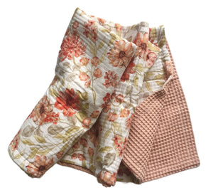 Waffle and Muslin Receiving Blanket