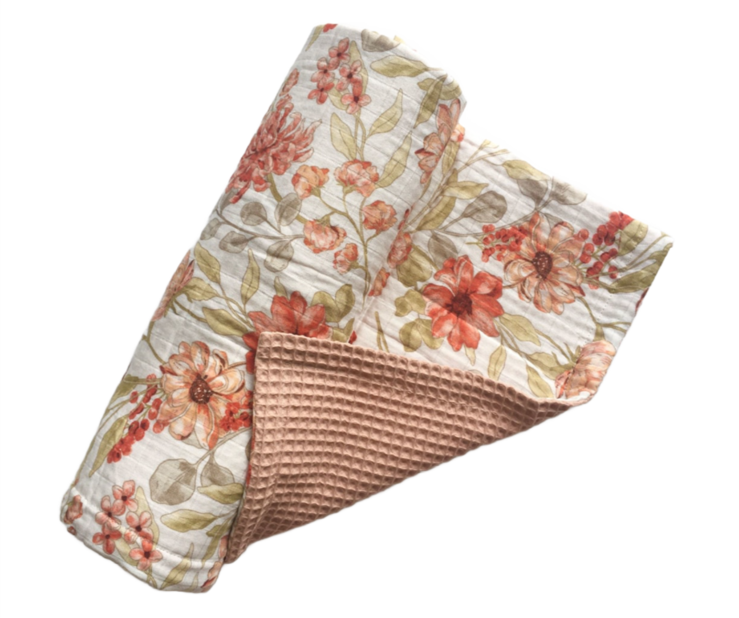 Waffle and Muslin Receiving Blanket