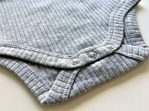 Short Sleeved Ribbed Baby Onesie