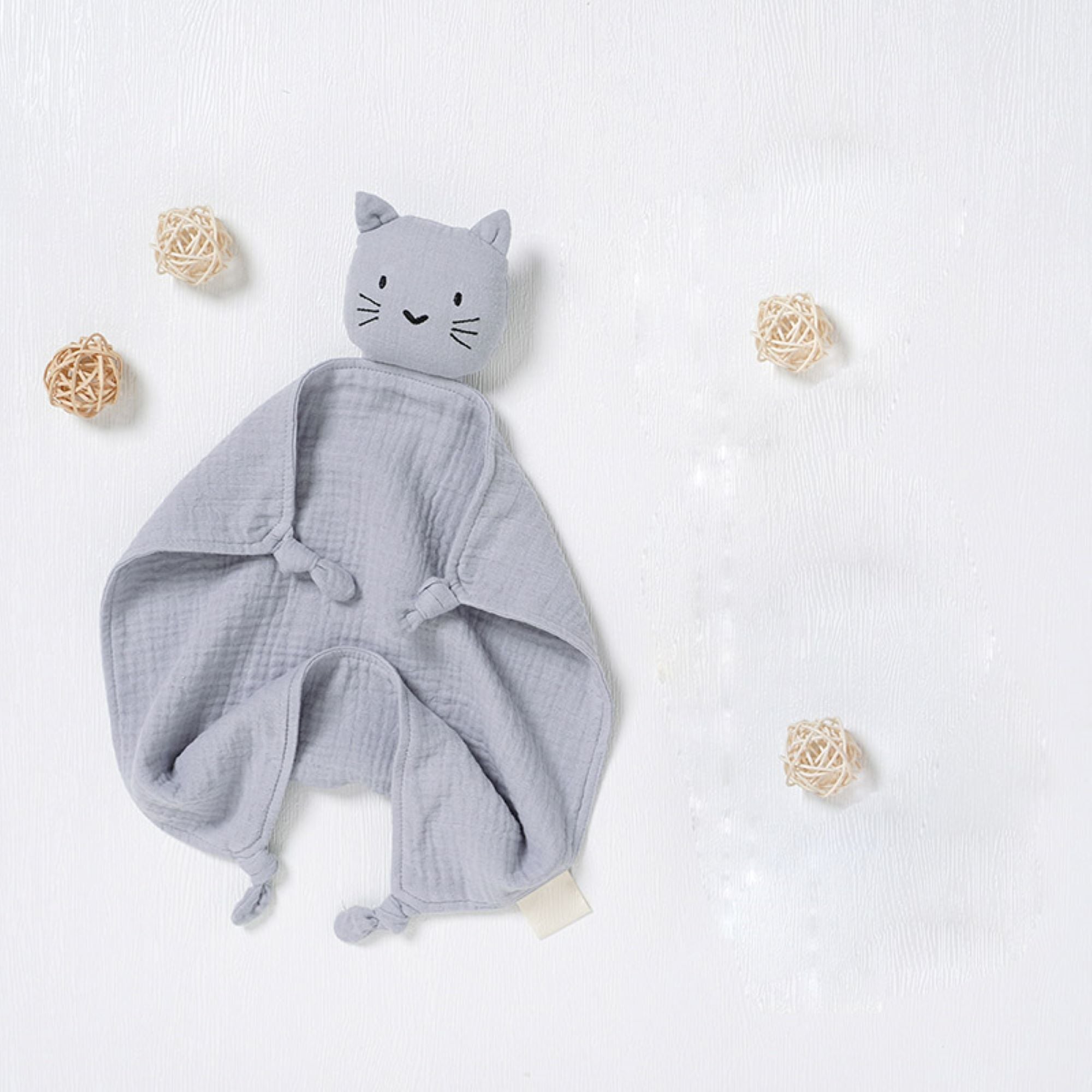 Organic Cotton Kitten Security Blanket Baby Lovey Cotton Whimsey