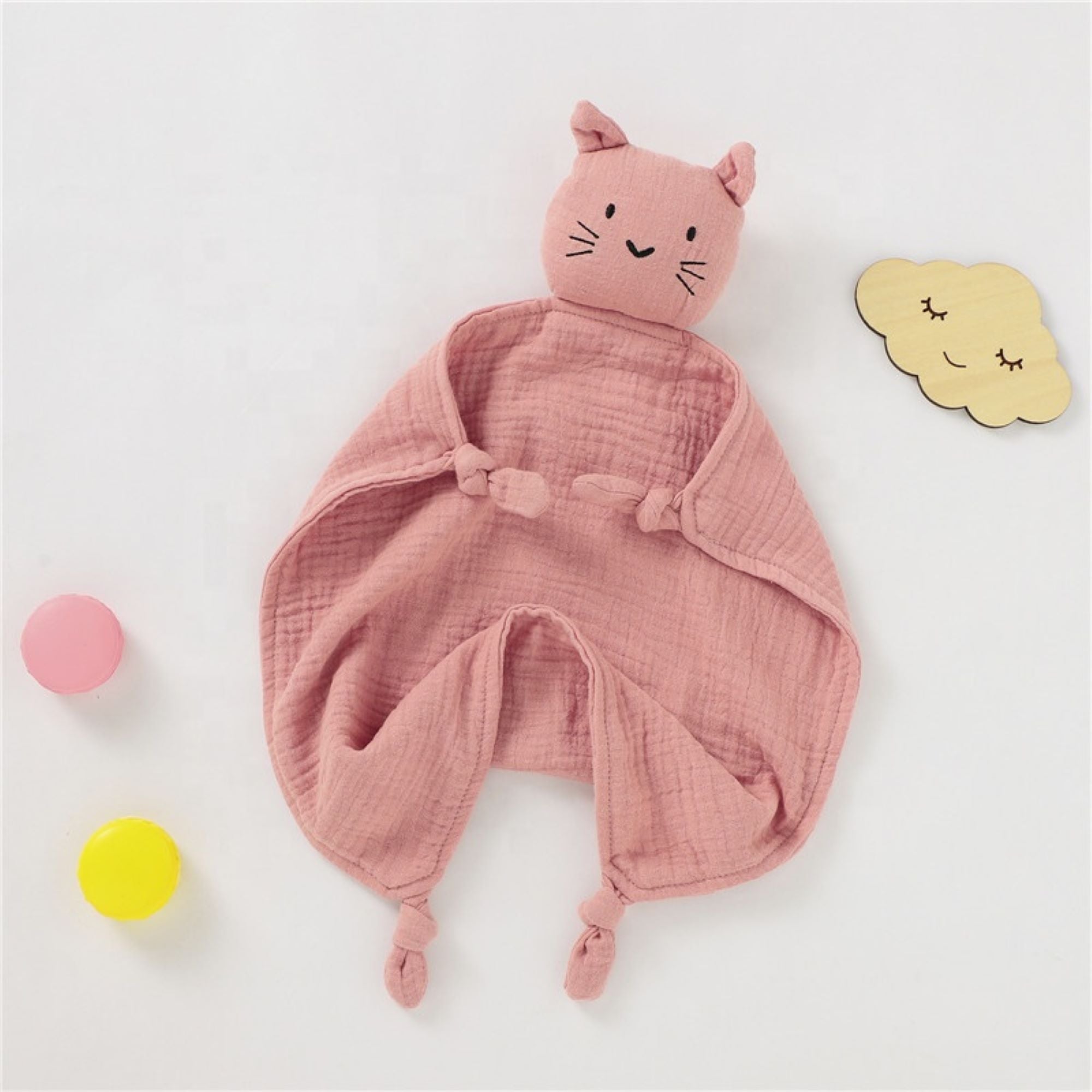 Organic Cotton Kitten Security Blanket / Baby Lovey