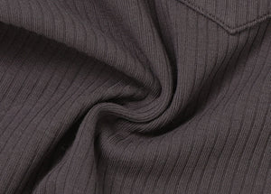 Short Sleeved Ribbed Baby Pajamas (Truffle)